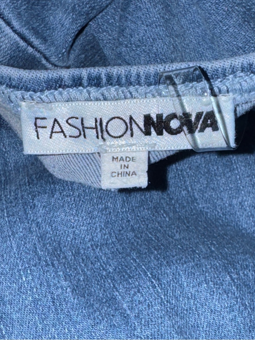 FASHION NOVA Feeling Twirly Denim Jumpsuit - Medium Wash sz L EUC - Picture 13 of 13